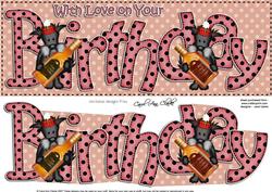 Birthday Large Dl Card N 3D Decoupage