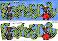 Fathers Day Large Dl Card N 3D Decoupage