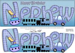 Birthday Nephew Large Dl Card N 3D Decoupage