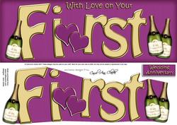 1st Anniversary Large Dl Quick Card N 3D Decoupage