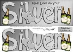 Silver Anniversary Large Dl Quick Card N 3D Decoupage