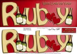 Ruby Anniversary Large Dl Quick Card N 3D Decoupage