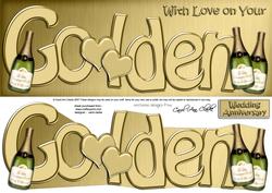 Golden Anniversary Large Dl Quick Card N 3D Decoupage