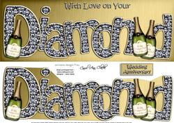 Diamond Anniversary Large Dl Quick Card N 3D Decoupage