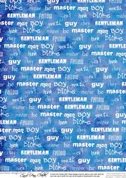 Men's DIY Grundgey Man Words Backing Paper