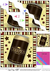 Champion Male Beer Can Wavy Corner Side Stacker Topper