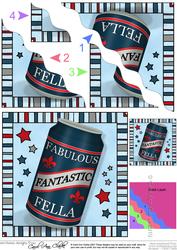 Fabulous Fella Beer Can Wavy Corner Side Stacker Topper