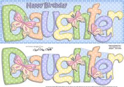 Large Dl Birthday Daughter Card & 3D Decoupage