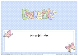 Birthday Daughter Large Dl Matching Insert