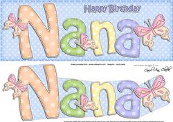 Large Dl Birthday Nana Card & 3D Decoupage