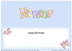 Birthday Mommy Matching Large Dl Insert