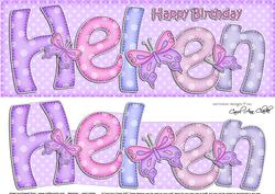 Large Dl Birthday Helen Card & 3D Decoupage