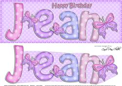 Large Dl Birthday Jean Card & 3D Decoupage