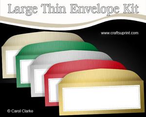 5 Large Slim Metalliclpolka Dot Envelopes Kit