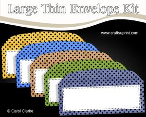 5 Large Slim Polka Dot Envelopes Kit