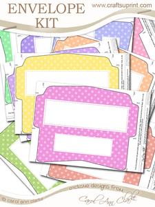 10 Mini Dl (80 x 215mm) Soft Pastel Envelope Kit