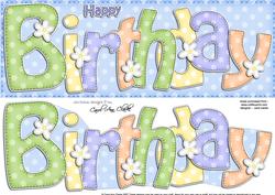 Large Dl Birthday Quick Card N 3D Decoupage