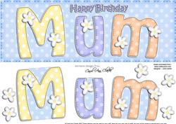 Large Dl Birthday Mum Quick Card N 3D Decoupage