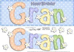 Large Dl Birthday Gran Quick Card N 3D Decoupage