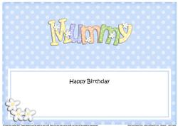 Birthday Mummy Matching Large Dl Insert