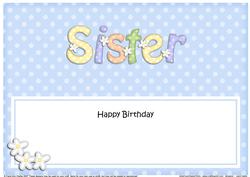Birthday Sister Matching Large Dl Insert