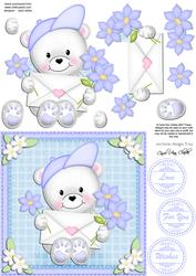 Teddy Ed's Letter Quick Card N 3D Decoupage