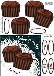 Birthday Chocolates Quick Card N 3D Decoupage