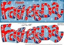 Uk Flag Fathers Day Large Dl Quick Card 3D Decoupage