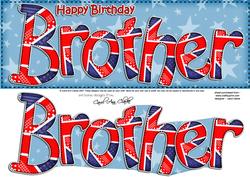 Uk Flag Birthday Brother Large Dl Quick Card 3D Decoupage