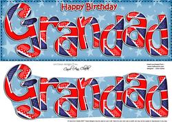 Uk Flag Birthday Grandad Large Dl Quick Card 3D Decoupage