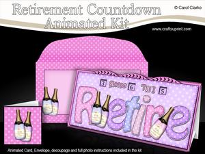 3D Champagne Sleeps Till Retirement Countdown Moveable
