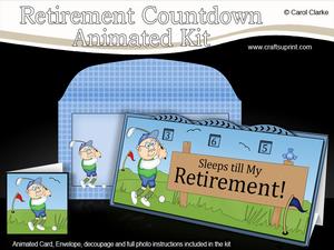 3D Golfing Bert Sleeps Till Retirement Countdown Moveable