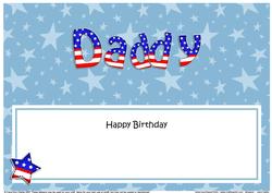 Usa Flag Birthday Daddy Large Dl Matching Large Dl Insert