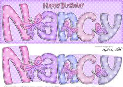 Large Dl Birthday Nancy Card & 3D Decoupage