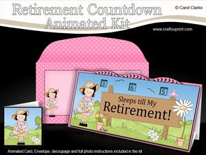 3D Suzi's Basket Sleeps Till Retirement Countdown Card