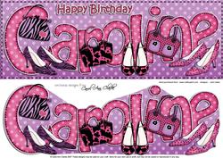 Large Dl Birthday Caroline Quick Card 3D Decoupage