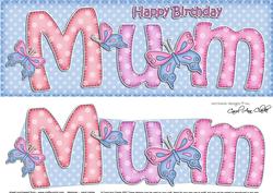 Large Dl Birthday Mum Card & 3D Decoupage