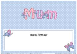 Birthday Mum Matching Large Dl Insert