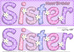 Large Dl Birthday Sister Card & 3D Decoupage