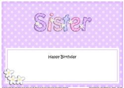 Birthday Sister Matching Large Dl Insert