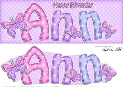 Large Dl Birthday Ann Quick Card 3D Decoupage