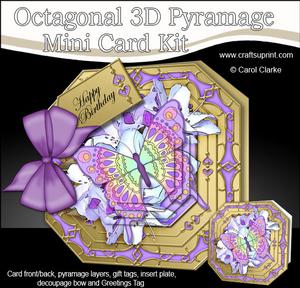 3D Butterfly & Flowers Pyramage Octagonal Floral Mini Kit