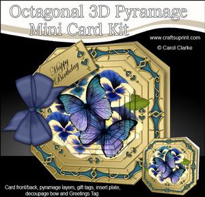 3D Pansies & Butterflies Pyramage Octagonal Floral Mini Kit