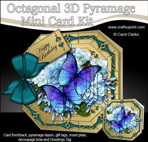 3D Butterflies & Flowers Pyramage Octagonal Floral Mini Kit