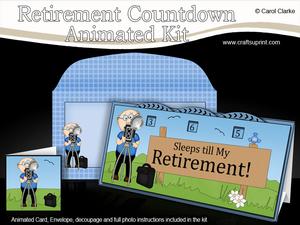 3D Flash Bert Sleeps Till Retirement Countdown Moveable Card