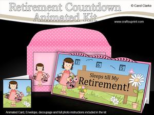 3D Girlz Sleeps Till Retirement Countdown Moveable Card