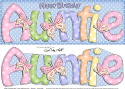 Large Dl Birthday Auntie Quick Card N 3D Decoupage