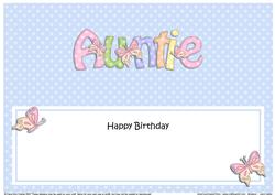 Birthday Auntie Matching Large Dl Insert