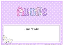 Birthday Auntie Matching Large Dl Insert