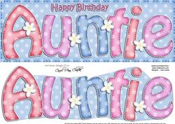 Large Dl Birthday Auntie Quick Card N 3D Decoupage